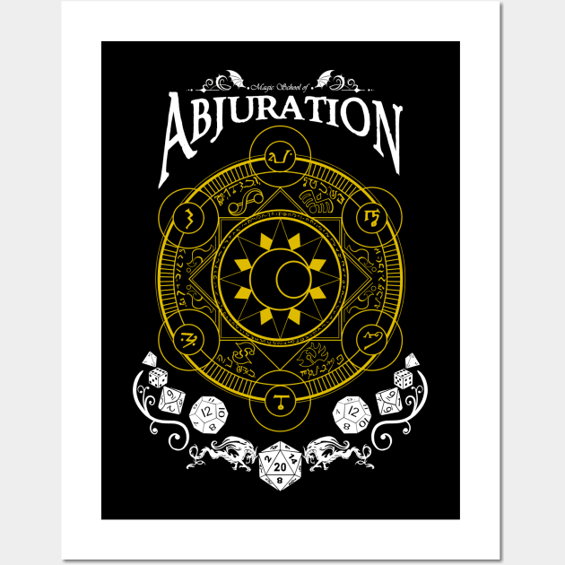 Abjuration - D&D Magic School Series: White Text Wall Art by Milmino